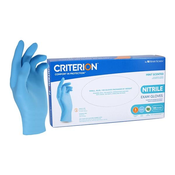 Criterion Nitrile Exam Gloves Small Blue Non-Sterile 100/Bx