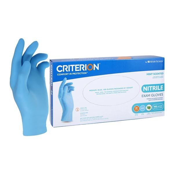 Criterion Nitrile Exam Gloves Medium Blue Non-Sterile 100/Bx