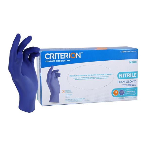Criterion N300 Nitrile Exam Gloves Medium Electric Blue Non-Sterile 300/Bx