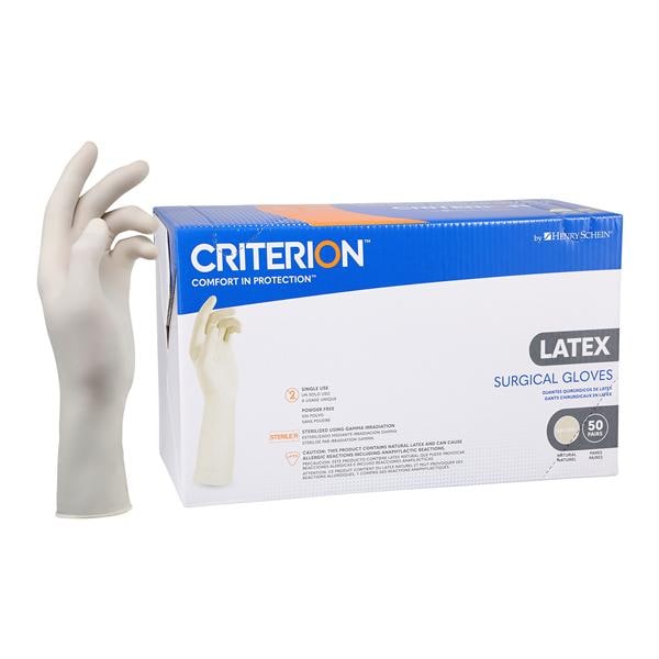 Criterion Latex Surgical Gloves 5.5 Natural 50Pr/Bx, 4 BX/CR