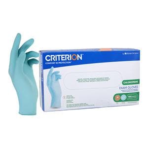 Criterion Chloroprene Exam Gloves Medium Aqua Blue Non-Sterile 100/Bx, 10 BX/CA