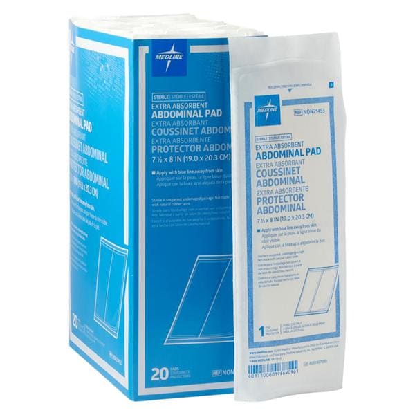 Cellulose ABD Pad 8x7-1/2" Sterile Not Made With Natural Rubber Latex