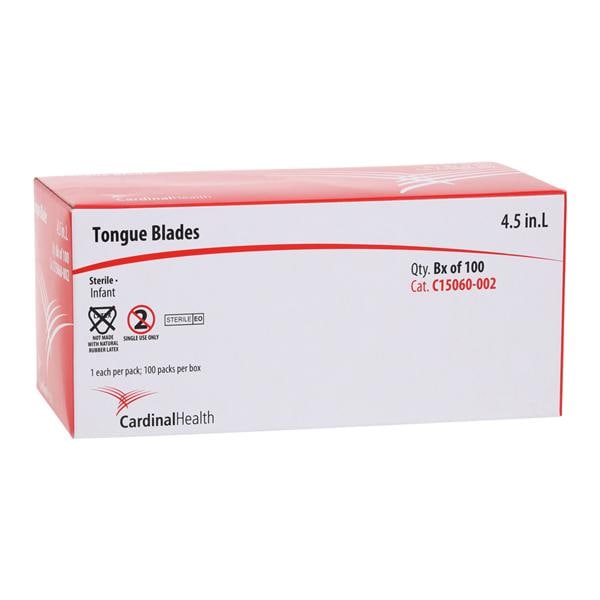 Tongue Depressor 4.5 in Wood Sterile Infant 100/Bx