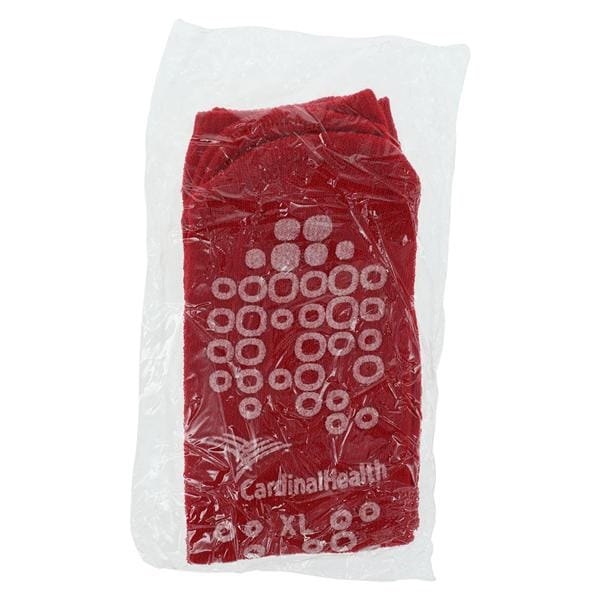 Patient Slippers Cotton/Terry In Red X-Large 48/Ca