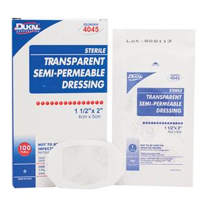Film Gauze Dressing 1-1/2x2" Sterile Adhesive Transparent LF