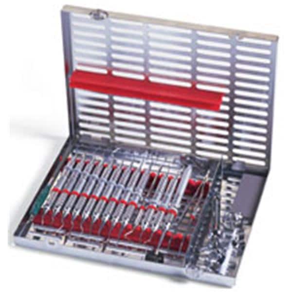IMS Instrument Cassette Stainless Steel Large Blue/Red 16 Instruments Ea