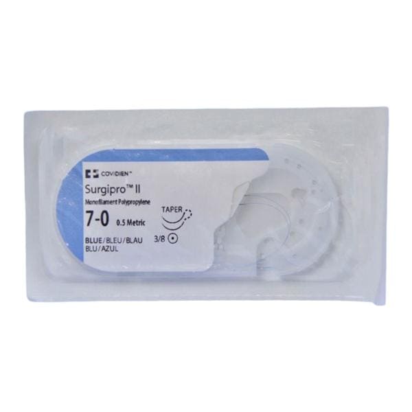 Surgipro II Suture 7-0 24" Polypropylene Monofilament CV-1/CV-1 Blue 36/Ca