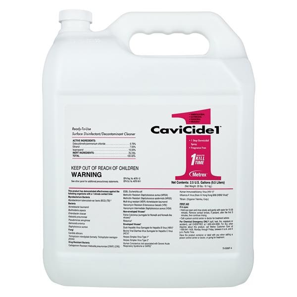 CaviCide1 Srfc Dsnfctnt Decontaminant Rfl Btl No Artfcl Frgrn 2.5 Gallon 2Bt/Ca