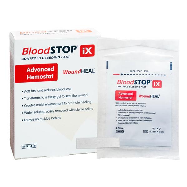 BloodStop Ix Carboxymethyl Cellulose Hemostatic Dressing 1/2x2" Sterile Adh LF