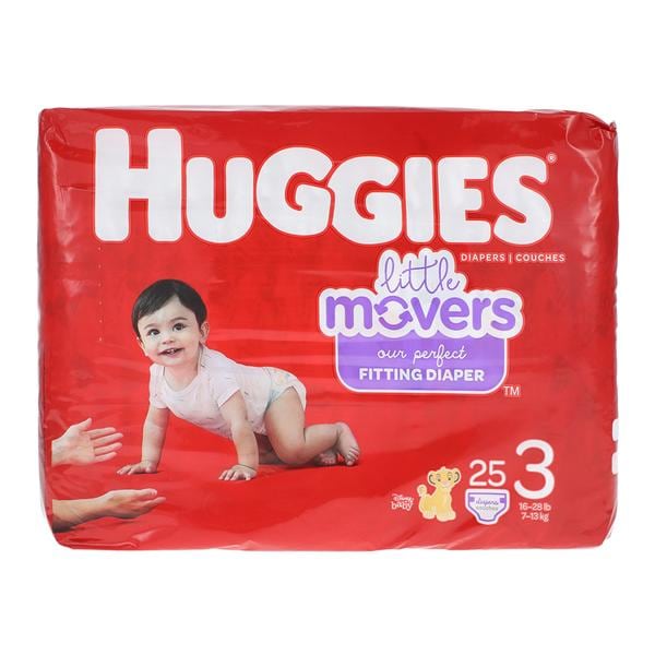 Huggies Little Movers Diaper Max Unisex Wht FrgrncFr Dsny Size 3 16-28lbs 25/Pk, 4 PK/CA