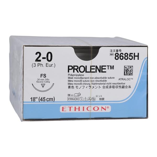 Prolene Suture 2-0 18" Polypropylene Monofilament FS Blue 36/Bx