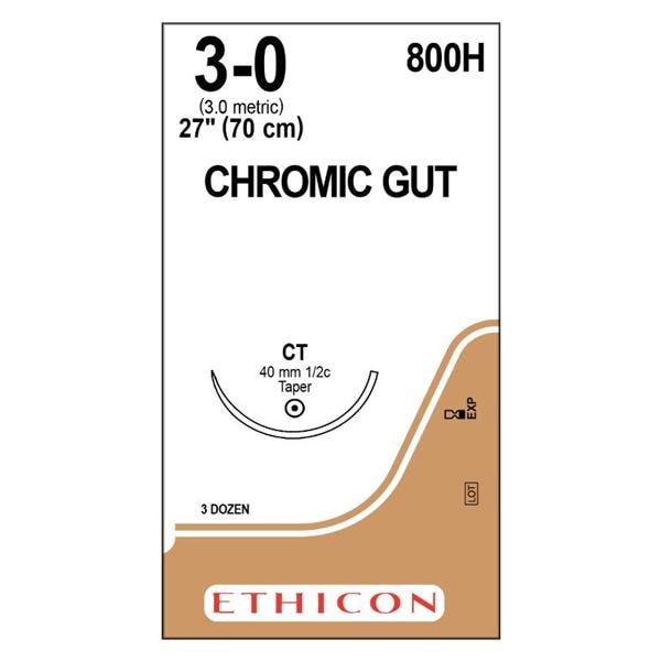 _ Suture 3-0 1x27" Chromic Gut Monofilament CT Brown 36/Bx