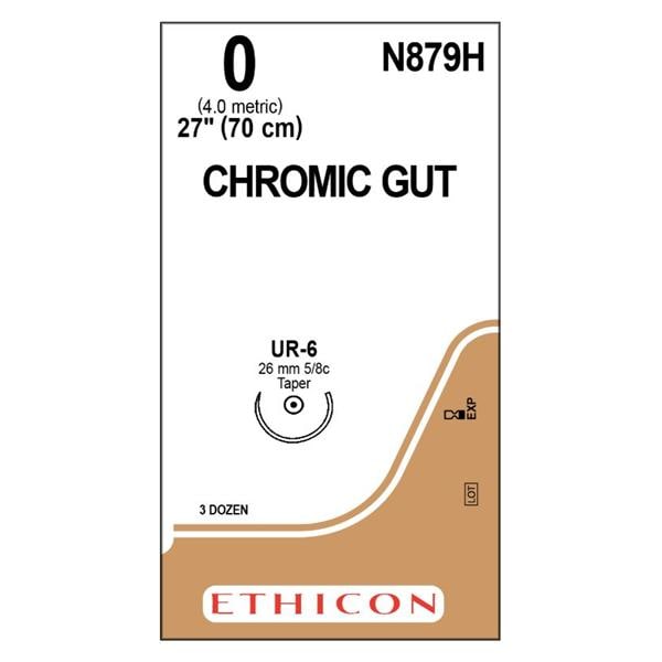 _ Suture 0 27" Chromic Gut Monofilament UR-6 Brown 36/Bx