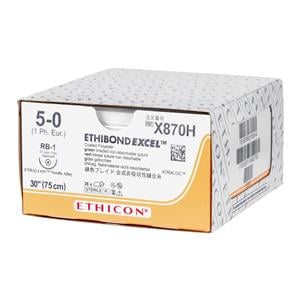Ethibond Excel Suture 5-0 30" Polyester Braid RB-1 Green 36/Bx