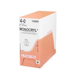 Monocryl Suture 2-0 1x27" Poliglecaprone 25 Monofilament UR-5 Violet 36/Bx