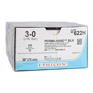 Perma-Hand Suture 3-0 30" Silk Braid KS Black 36/Bx