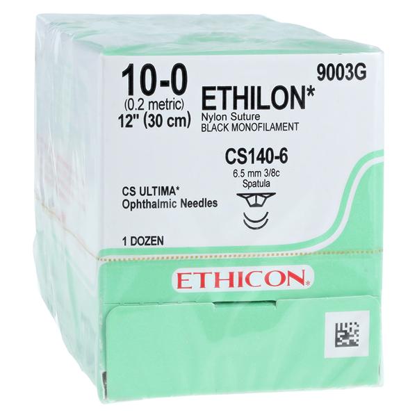 Ethilon Suture 10-0 12" Nylon Monofilament CS140-6/CS140-6 Black 12/Bx