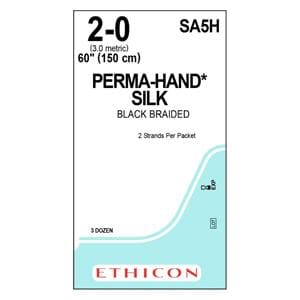 Perma-Hand Suture 2-0 2x60" Silk Braid Black 36/Bx