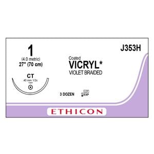 Vicryl Suture 1 1x27" Polyglactin 910 Braid CT Violet 36/bx