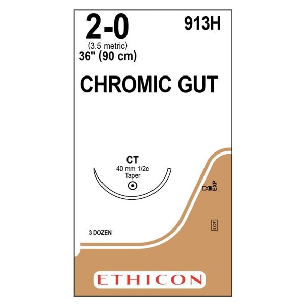 _ Suture 2-0 36" Chromic Gut Monofilament CT Brown 36/Bx
