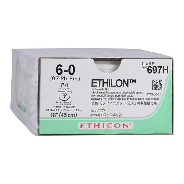 Ethilon Suture 6-0 18" Nylon Monofilament P-1 Black 36/Bx