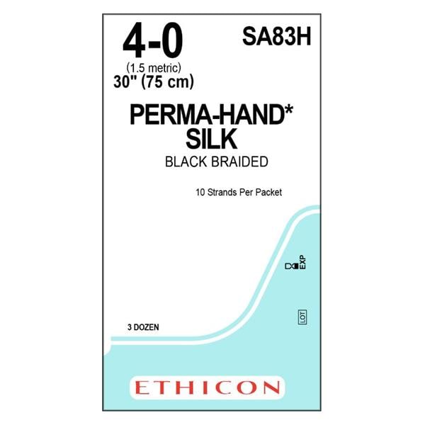 Perma-Hand Suture 4-0 10x30" Silk Braid Black 36/Bx