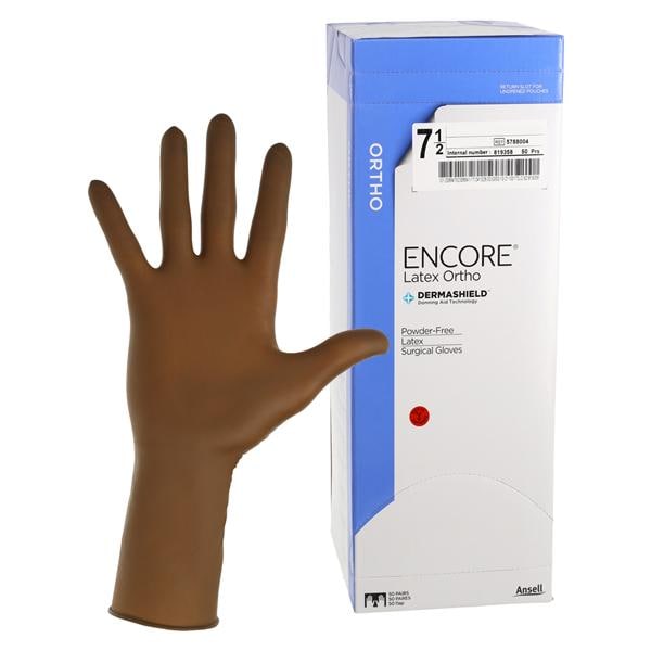 ENCORE Latex Ortho Surgical Gloves 7.5 Standard Brown