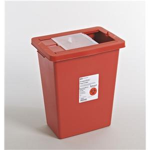 Sharps Container 8gal Red 17.75x15.5x11" Adjustable Sliding Lid Plastic Ea