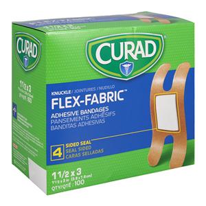Curad Adhesive Bandage Fabric 3x1.5" Natural Sterile 100/Bx