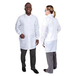 DenLine Protection Plus Mid-Length Jacket 3 Pockets 34 in X-Small Wht Unisex Ea
