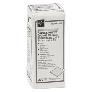 100% Cotton Gauze Sponge 3x3" 12 Ply Non-Sterile Woven LF