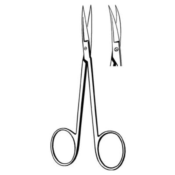 Econo Iris Scissors Curved 4-1/2" Stainless Steel Non-Sterile Disposable 12/BX