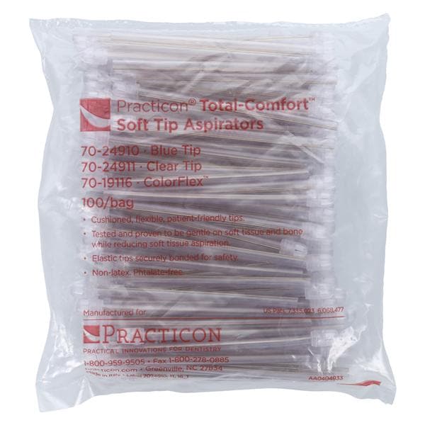 Total Comfort Hypoallergenic Aspirator Clear / Clear Tip 100/Bg, 10 BG/CA