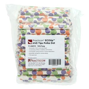 ECOtip HVE Tips Vented Polka Dot Renewable Resources 100/Bg