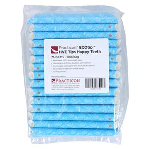 ECOtip HVE Tips Vented Happy Teeth Renewable Resources 100/Bg, 10 BG/CA
