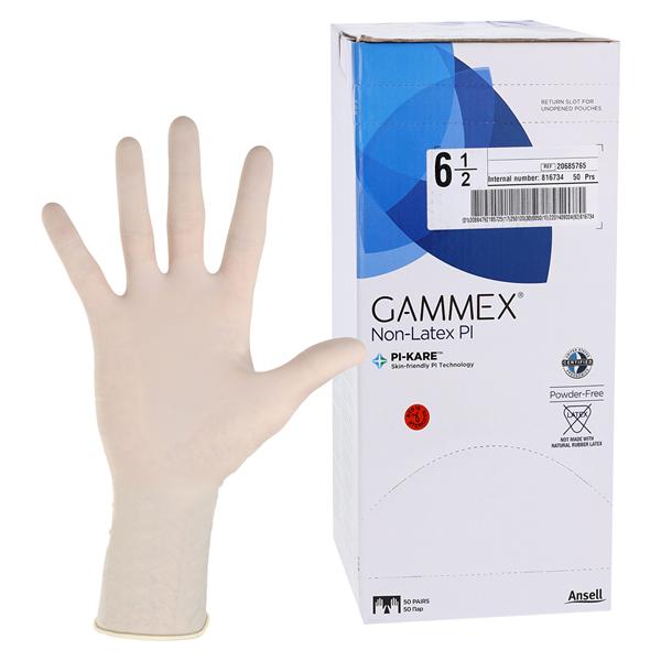 GAMMEX Non-Latex PI Polyisoprene Surgical Gloves 6.5 White 50Pr/Bx