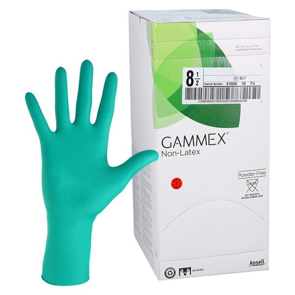 GAMMEX Non-Latex Neoprene Surgical Gloves 8.5 Green 50Pr/Bx, 4 BX/CA