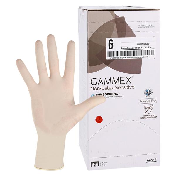 GAMMEX Non-Latex Sensitive Neoprene Surgical Gloves 6 Natural 50Pr/Bx