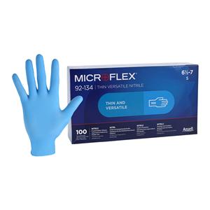 MICROFLEX Versatility Nitrile Exam Gloves Small Light Blue Non-Sterile, 10 BX/CA