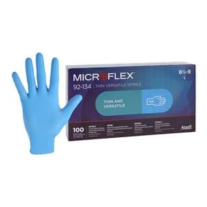 MICROFLEX Versatility Nitrile Exam Gloves Large Light Blue Non-Sterile 100/Bx, 10 BX/CA