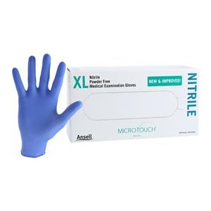 MICRO-TOUCH Nitrile Exam Gloves X-Large Blue Non-Sterile 200/Bx