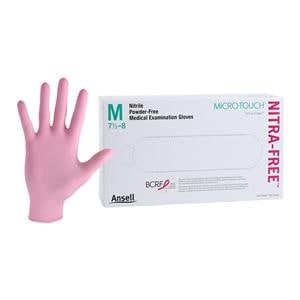 MICRO-TOUCH NitraFree Nitrile Exam Gloves Medium Pink Non-Sterile 100/Bx