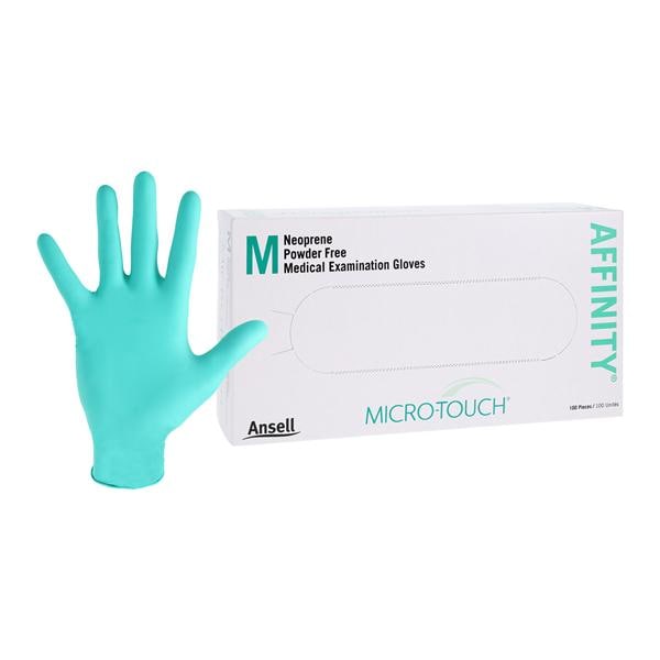 MICRO-TOUCH Affinity Neoprene Exam Gloves Medium Green Non-Sterile 100/Bx, 10 BX/CA