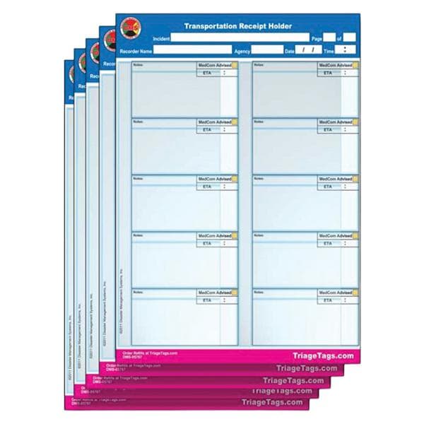 EMT3 Transportation Receipt Receipt Holder Refill 5/Pk