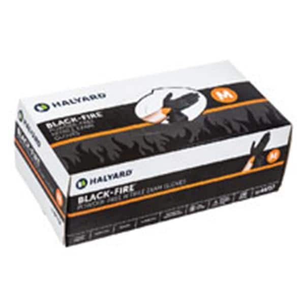 Black-Fire Nitrile Exam Gloves Medium Black / Orange Non-Sterile 150/Bx