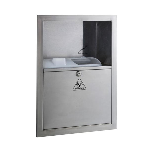 Sharps Disposal Container 5-1/8x13-3/4x19-1/8" Stainless Steel f/ Shrp Objcts Ea