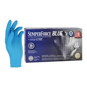 SemperForce Nitrile Exam Gloves X-Large Blue Non-Sterile 10/Ca