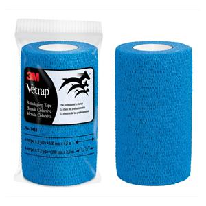 Vetrap Bandage Tape Elastic 4"x5yd Blue Sterile 18/Ca