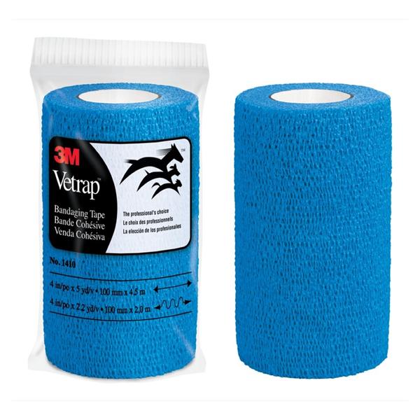 Vetrap Bandage Tape Elastic 4"x5yd Blue Sterile 18/Ca