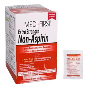 Acetaminophen Non-Aspirin 500mg 125x2/Bx, 12 BX/CA